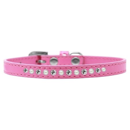 MIRAGE PET PRODUCTS Pearl & Clear Crystal Puppy CollarBright Pink Size 16 611-04 BPK-16